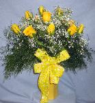 01Q Anniversary 12 Yellow Roses Arranged