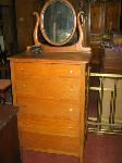 Tall Oak Dresser with Mirror