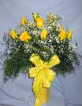 01C 12 Yellow Roses Arranged