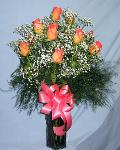 01F 12 Peach Roses Arranged