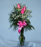 01O 3 Pink  Roses Arranged