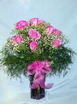 01P 12 Pink and Lavender Roses Arranged